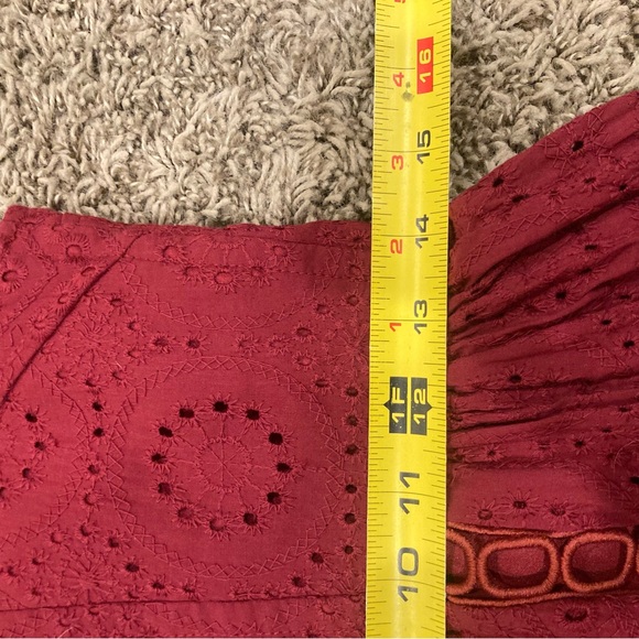 ASOS Maroon Eyelet full length Size 10 elegant formal Dress Lined Zip Closure - Picture 10 of 14